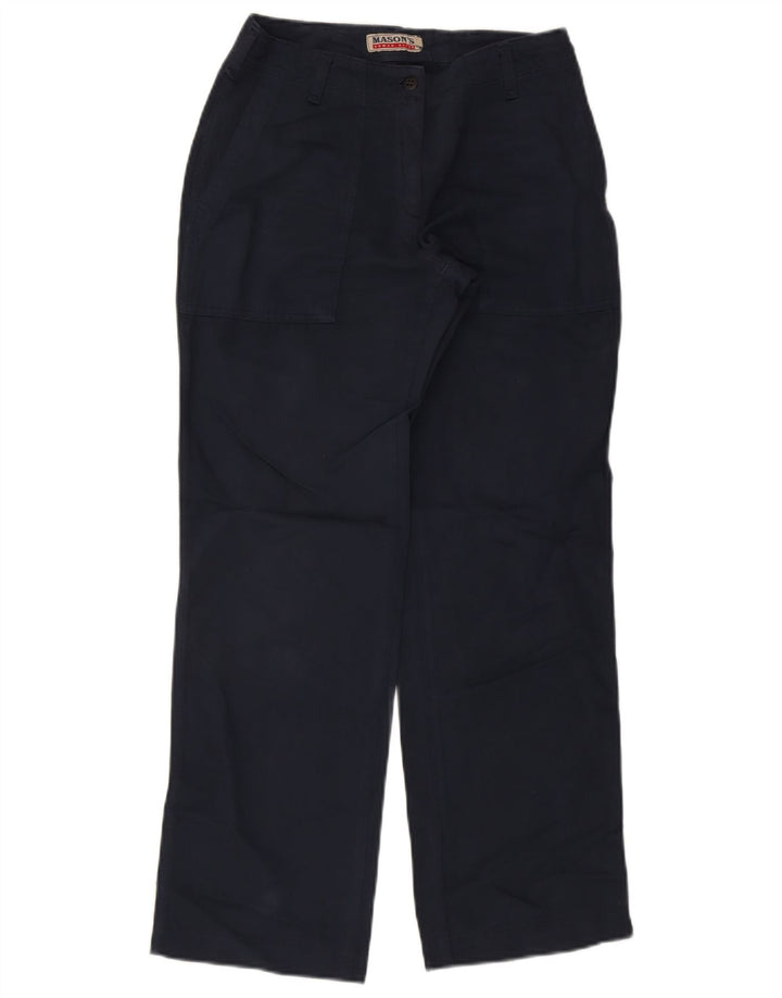 MASON'S Womens Straight Chino Trousers IT 42 Medium W28 L30 Navy Blue