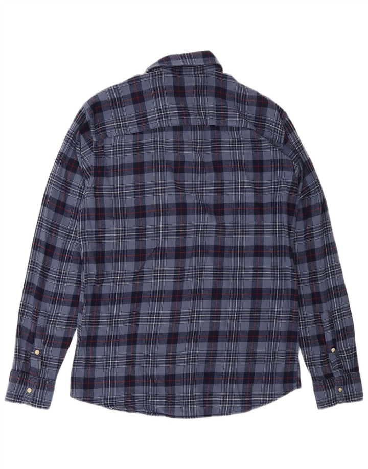 Jack & Jones Camicia da uomo in flanella di cotone a quadri blu navy medio
