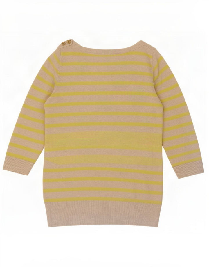 Gap Camicetta da donna con maniche a 3/4 Top UK 12 Beige medio a righe