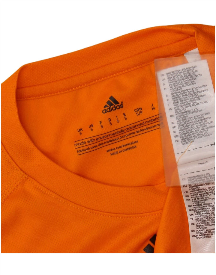 T-shirt Adidas Climalite da uomo piccola in poliestere arancione