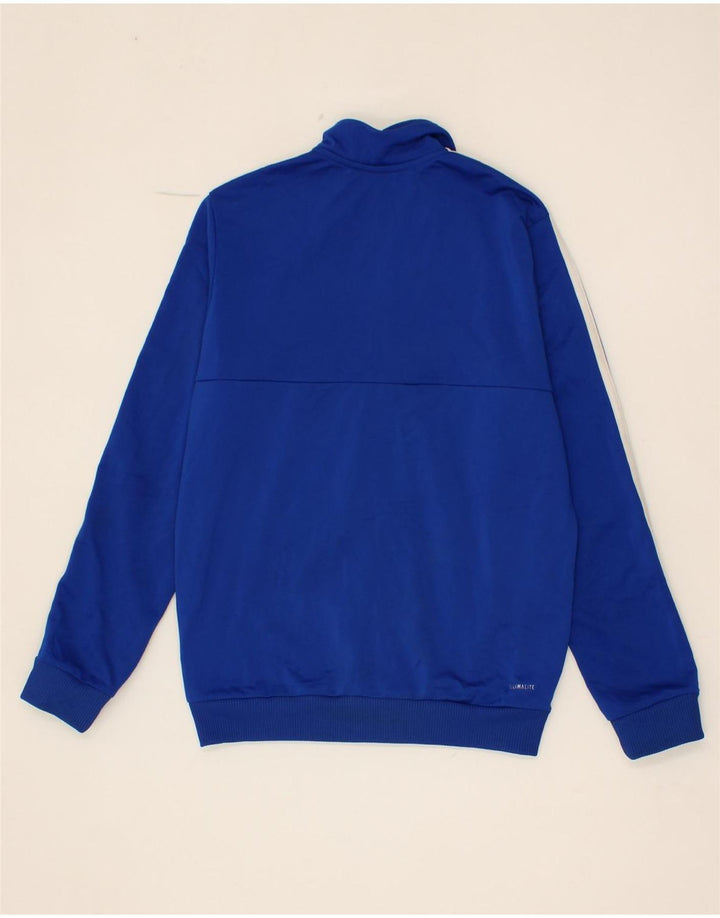 ADIDAS Boys Climalite Tracksuit Top Jacket 11-12 Years Blue Polyester Vintage Adidas and Second-Hand Adidas from Messina Hembry 