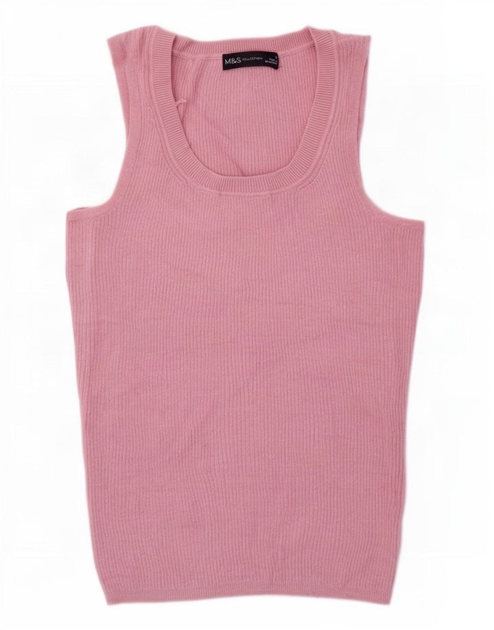 Canotta da donna Marks & Spencer UK 8 piccola in viscosa rosa