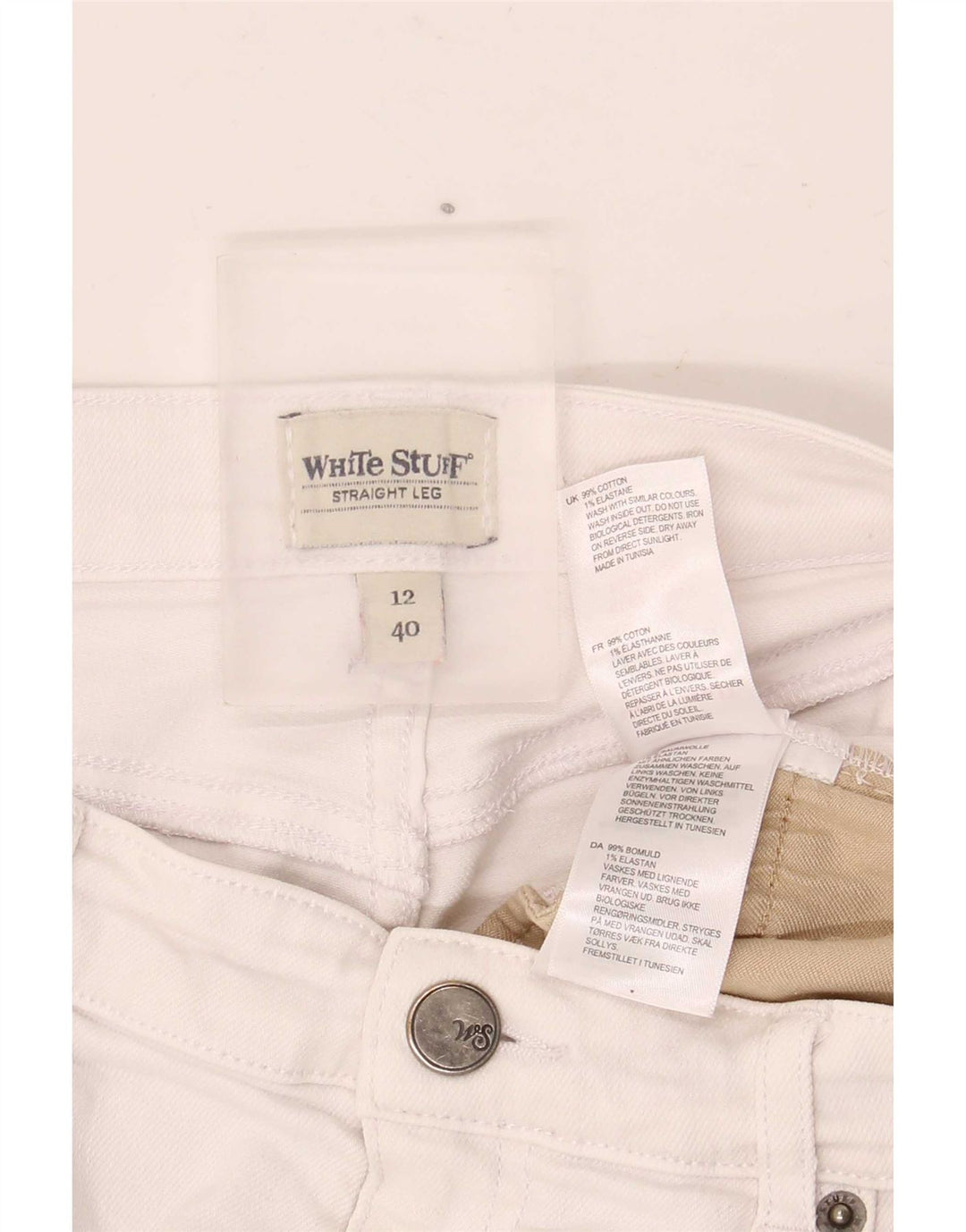 Jeans dritti da donna White Stuff UK 12 Medio W28 L28 Cotone