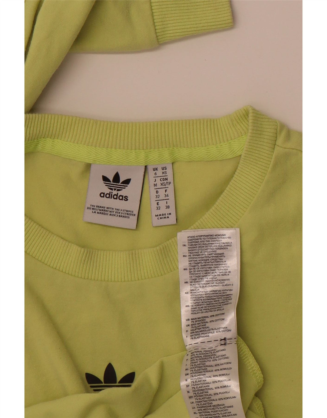 Top grafico da donna ADIDAS manica lunga UK 6 XS cotone verde