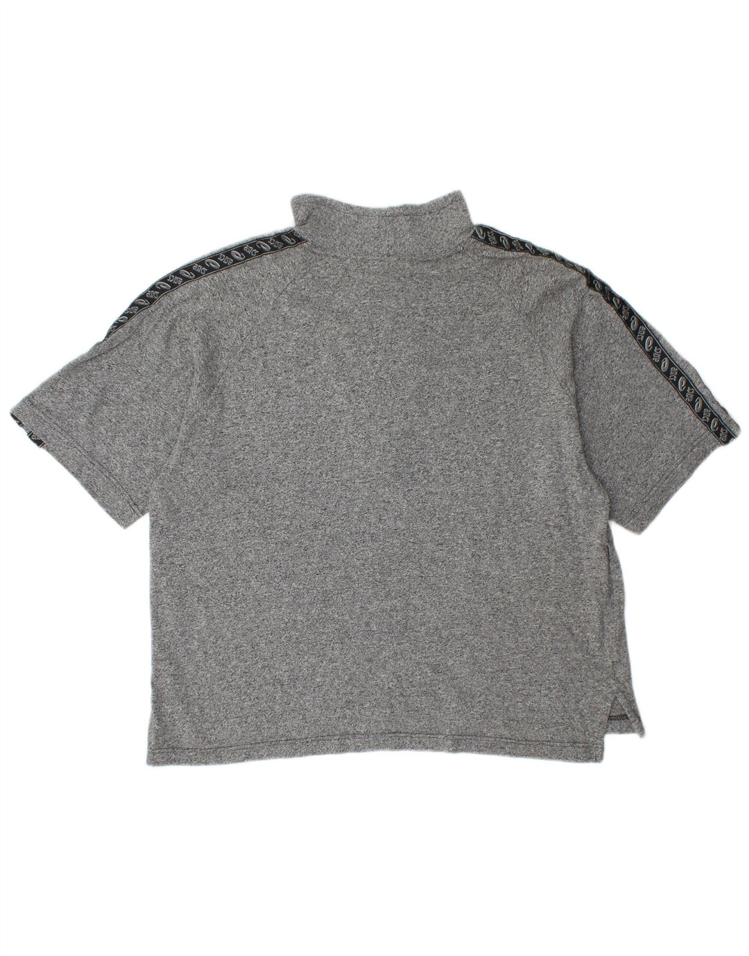 ASICS Mens Zip Neck Graphic T-Shirt Top Large Grey Cotton