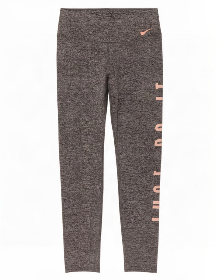 Leggings grafici da donna Nike UK 12 Poliestere screziato grigio medio