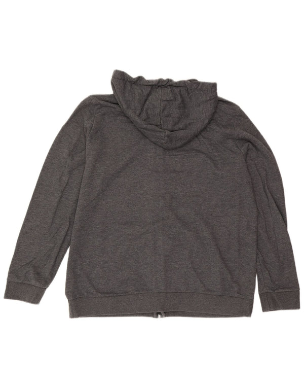 Felpa con cappuccio e zip grafica Adidas da donna UK 20/22 XL Cotone grigio