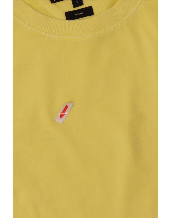 T-shirt slim fit da uomo Tommy Hilfiger piccola gialla