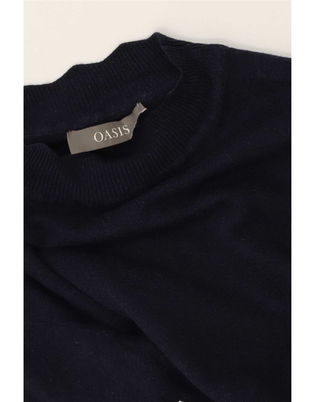 Maglione maglione collo alto da donna Oasis UK 10 piccolo blu navy