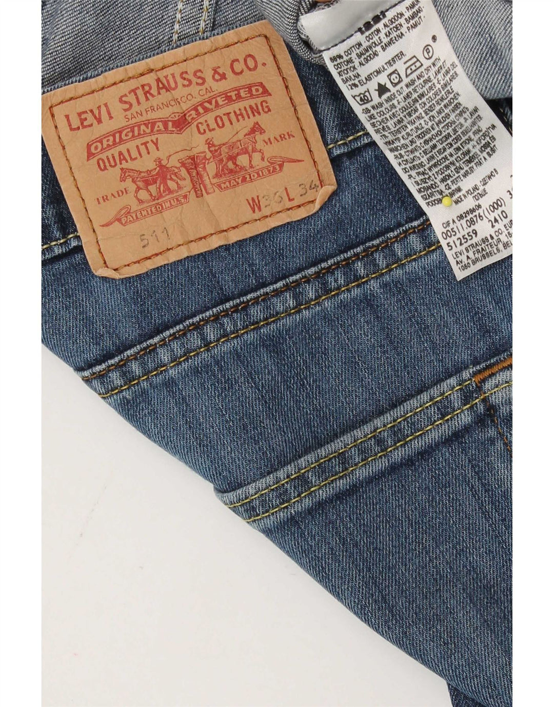 Jeans Levi's 511 Slim da donna W36 L27 in cotone blu