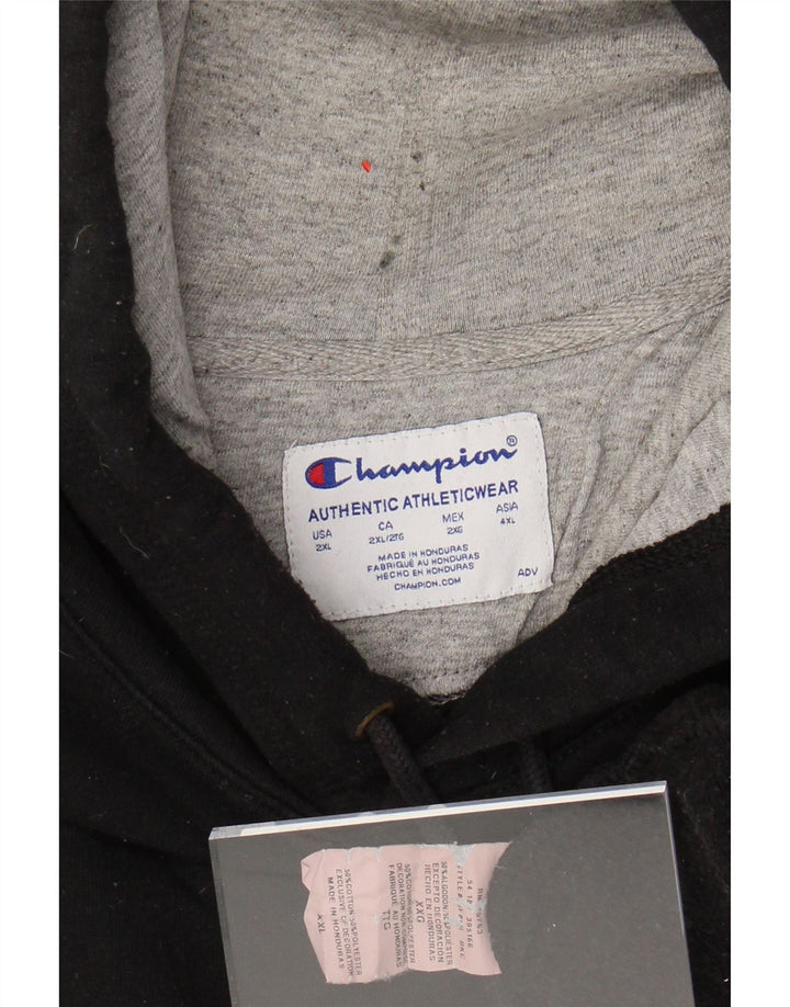Felpa con cappuccio grafica da uomo CHAMPION 2XL poliestere nero