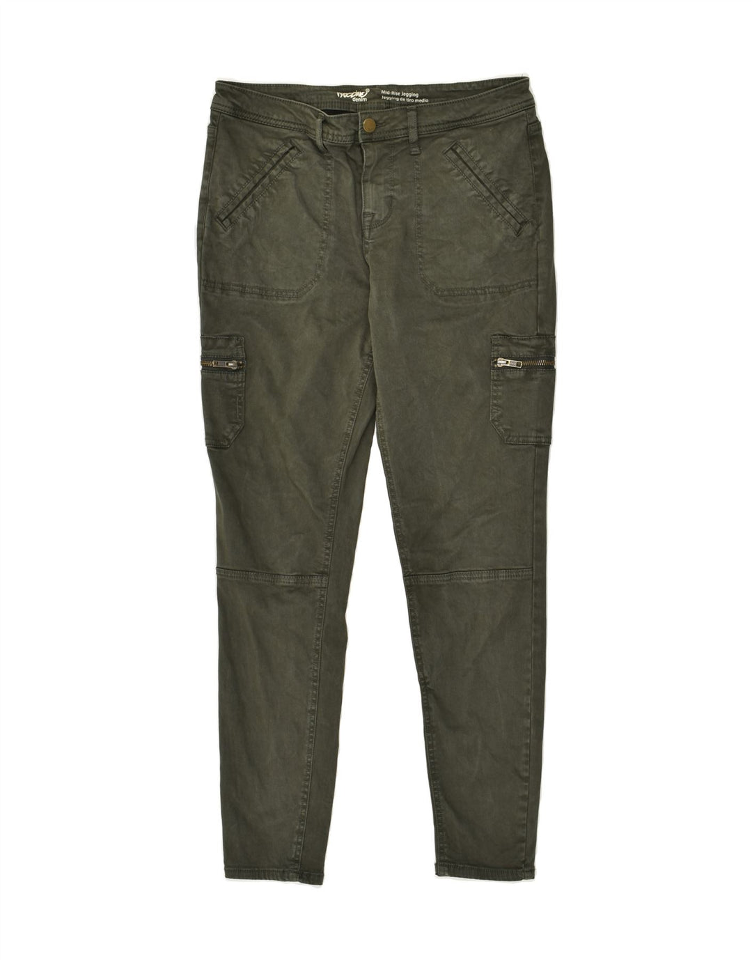 MOSSIMO Womens Mid Rise Cargo Jegging Jeans US 6 Medium W28 L28 Khaki | Vintage Mossimo | Thrift | Second-Hand Mossimo | Used Clothing | Messina Hembry 