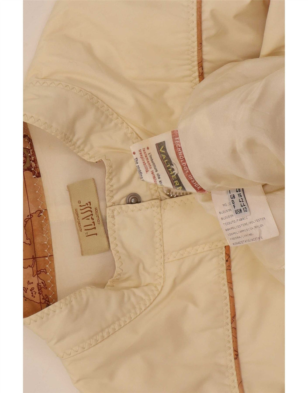 ALVIERO MARTINI Giacca da donna UK 16 Large Poliestere bianco sporco