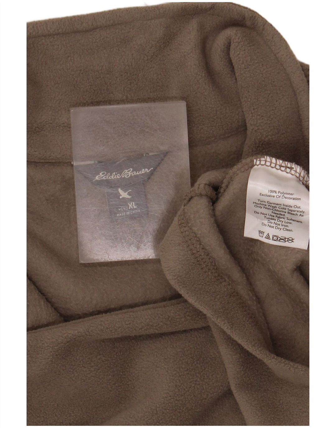 EDDIE BAUER Maglione in pile da uomo con zip e collo XL poliestere grigio