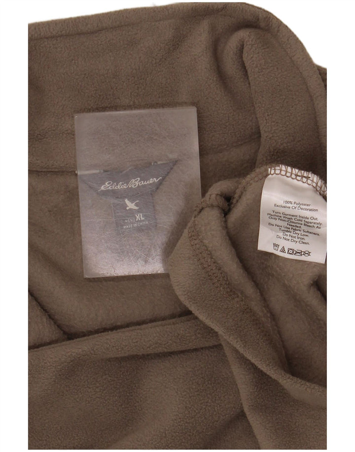EDDIE BAUER Maglione in pile da uomo con zip e collo XL poliestere grigio