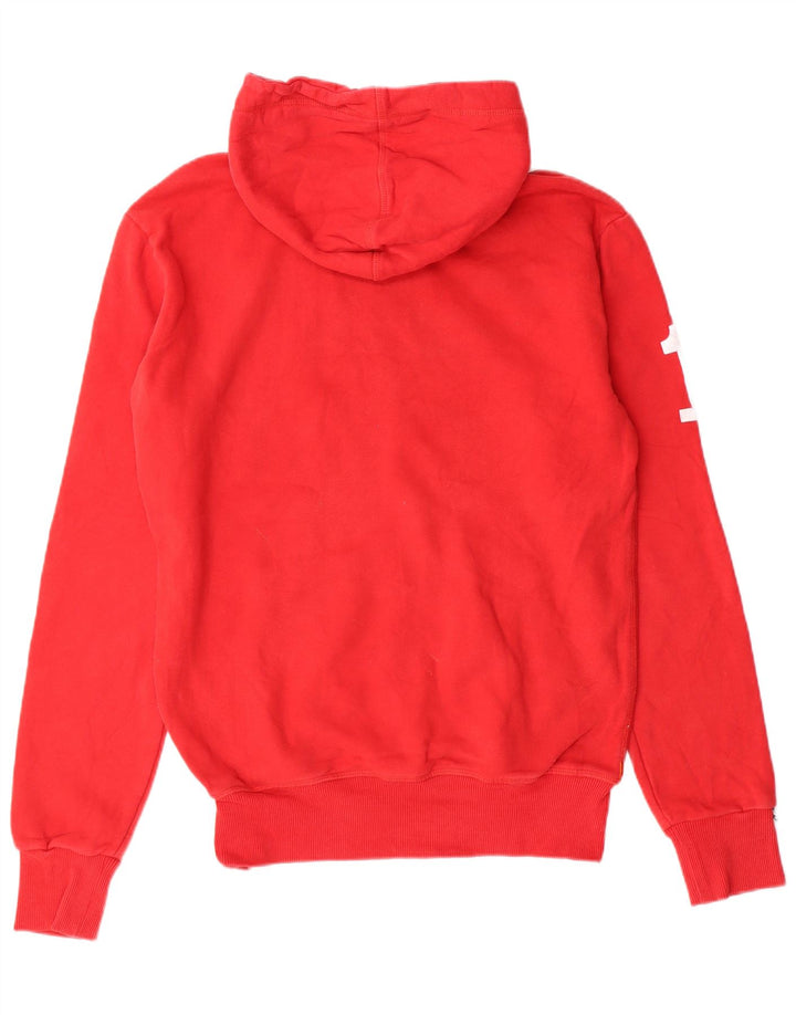 Maglione con cappuccio grafico da uomo Superdry piccolo in cotone rosso