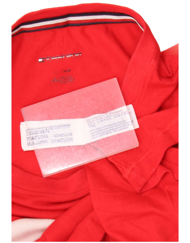 TOMMY HILFIGER T-shirt grafica da uomo Top in cotone color block rosso medio