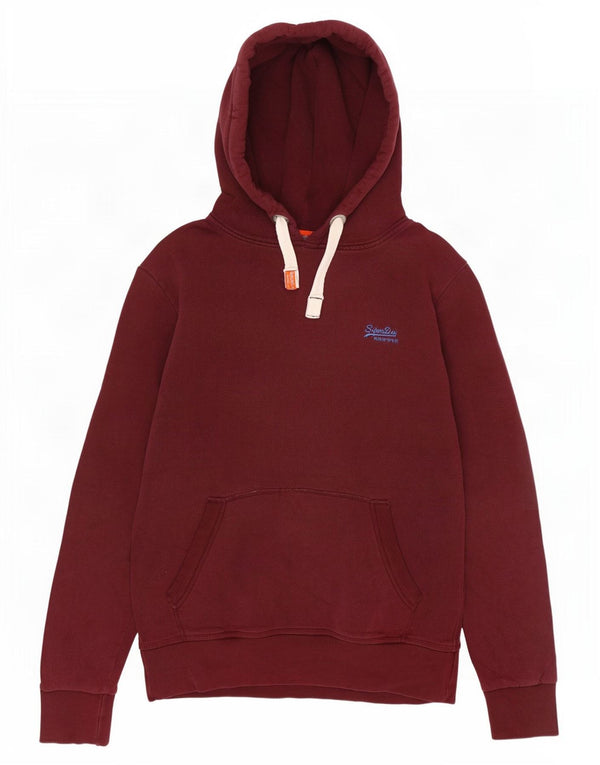 Maglione con cappuccio da uomo Superdry grande in cotone bordeaux
