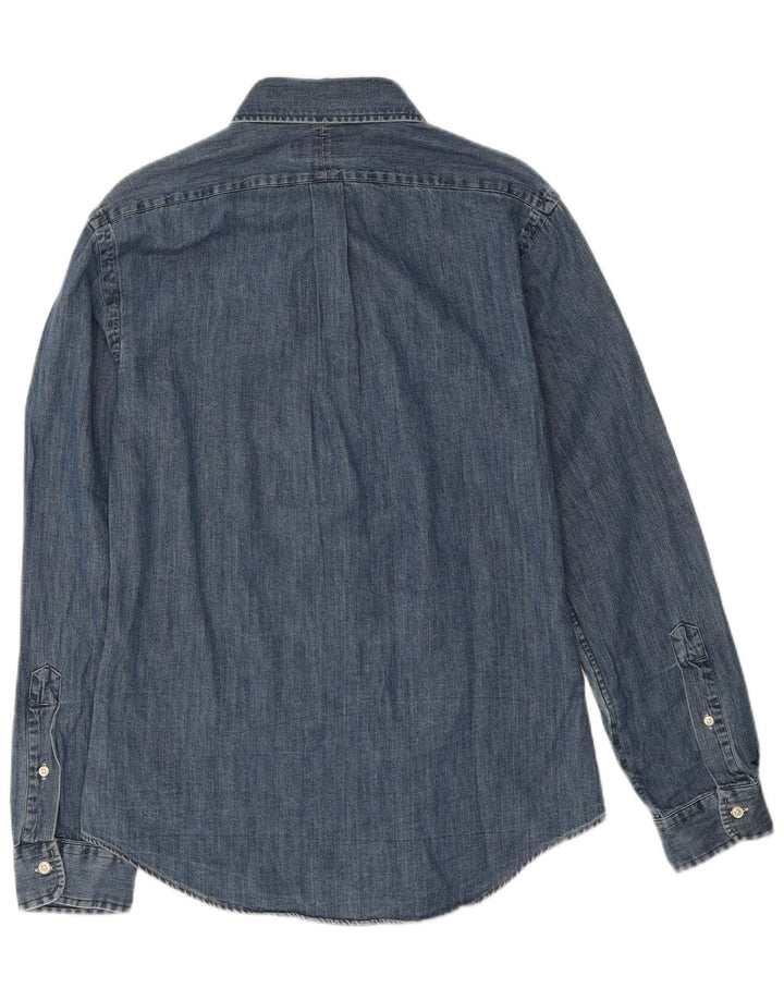 Camicia in denim slim fit da uomo Ralph Lauren in cotone blu medio