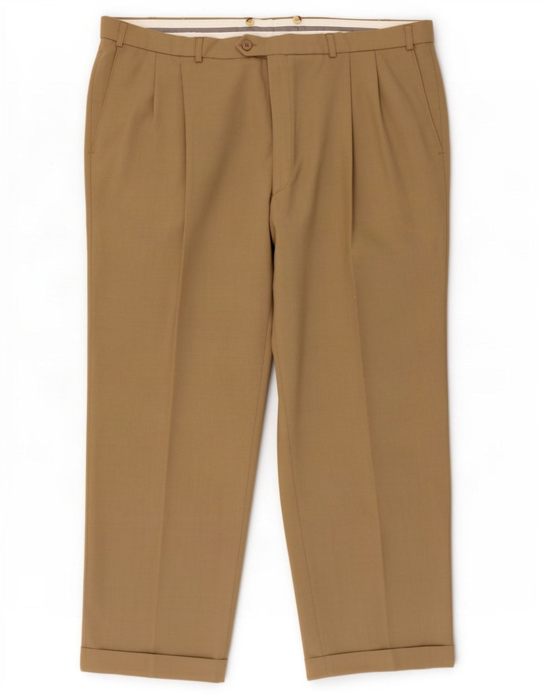 Pantaloni da abito con pegging da uomo Marks & Spencer W44 L29 Poliestere beige