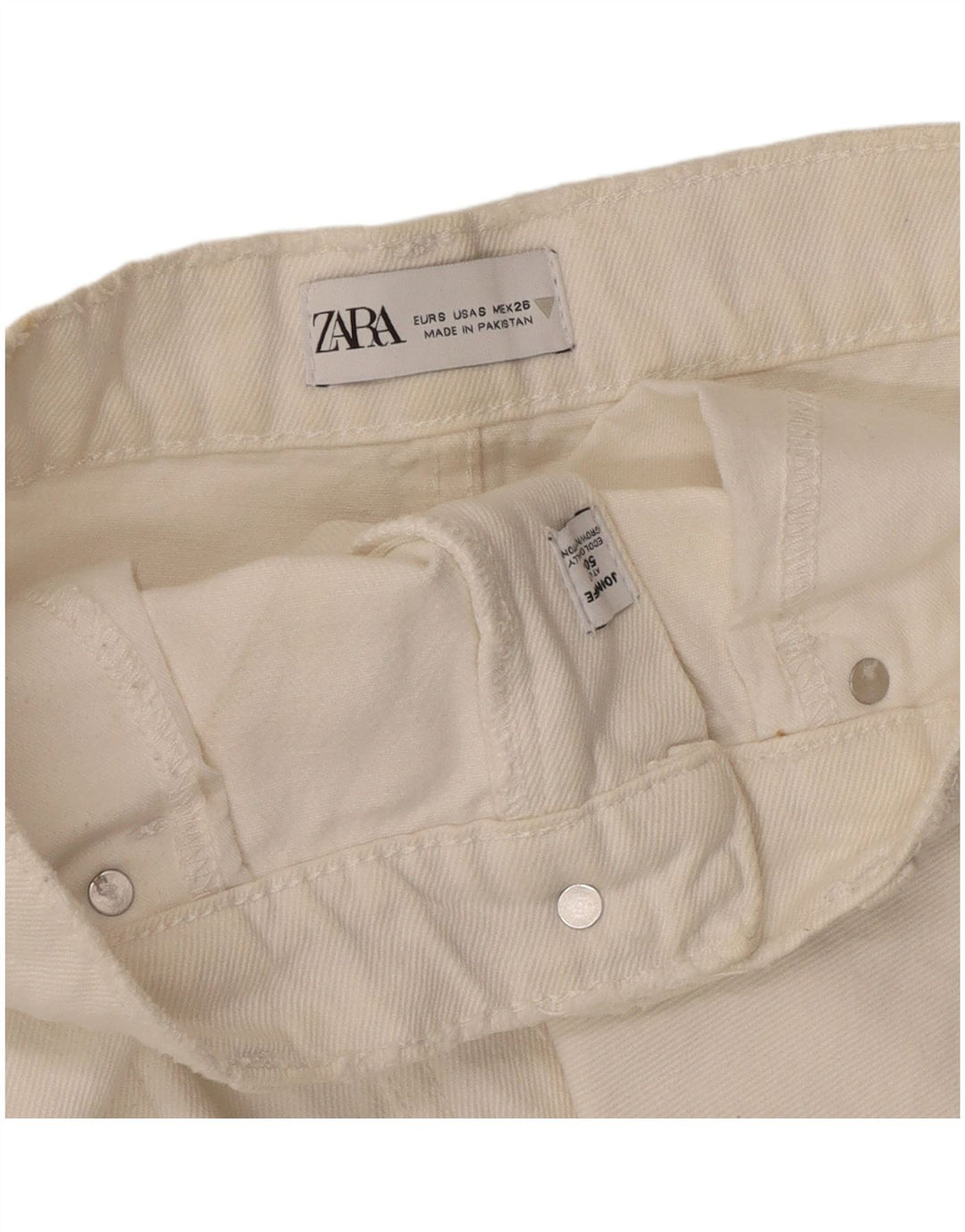 Gonna di jeans Zara da donna piccola W28 in cotone bianco