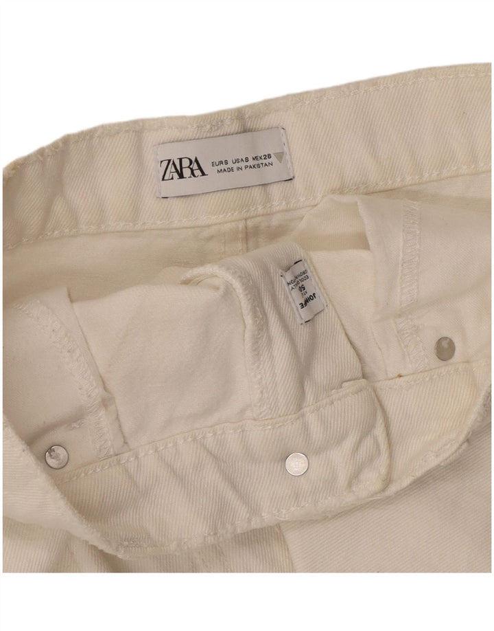 Gonna di jeans Zara da donna piccola W28 in cotone bianco