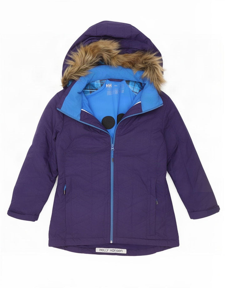 Giacca da sci con cappuccio da donna Helly Hansen UK 14 Large Viola Poliestere