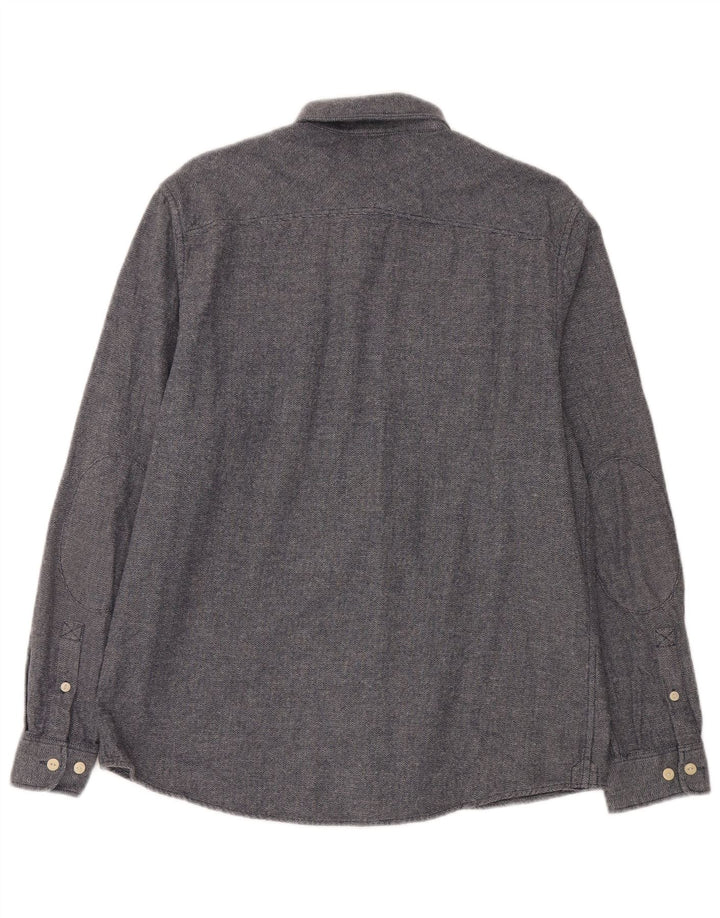 Camicia da uomo Jack Wills grande in cotone a spina di pesce blu