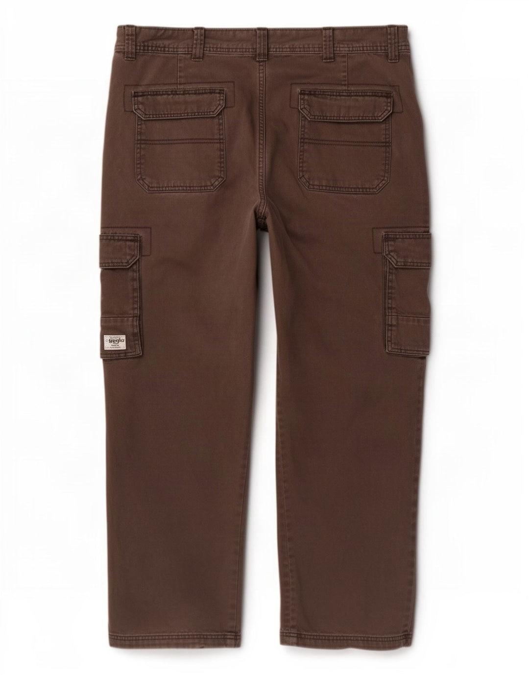 Pantaloni cargo dritti da uomo Wrangler W38 L29 cotone marrone