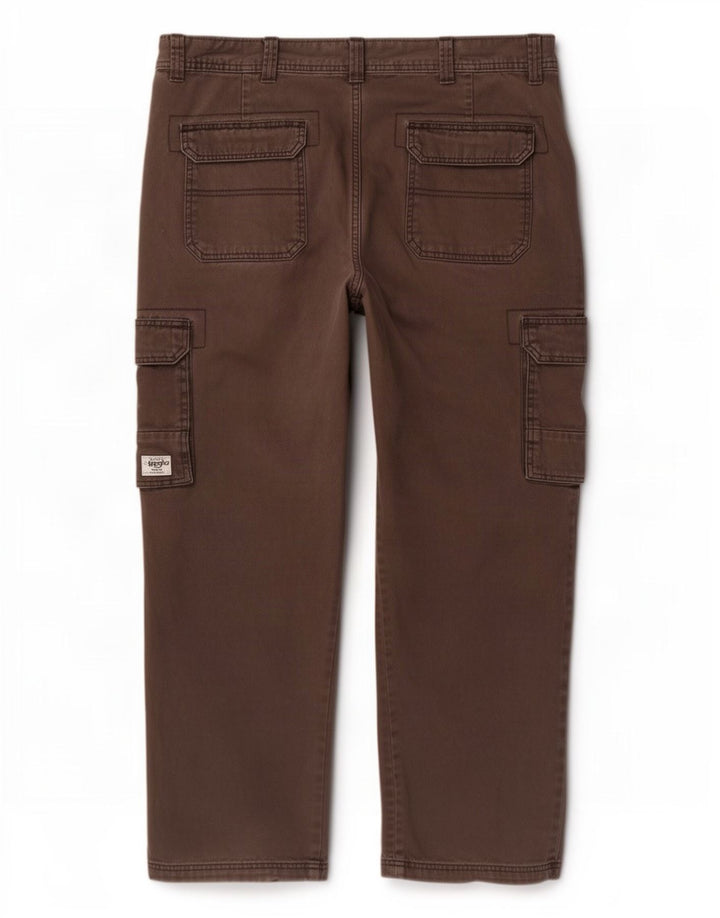 Pantaloni cargo dritti da uomo Wrangler W38 L29 cotone marrone