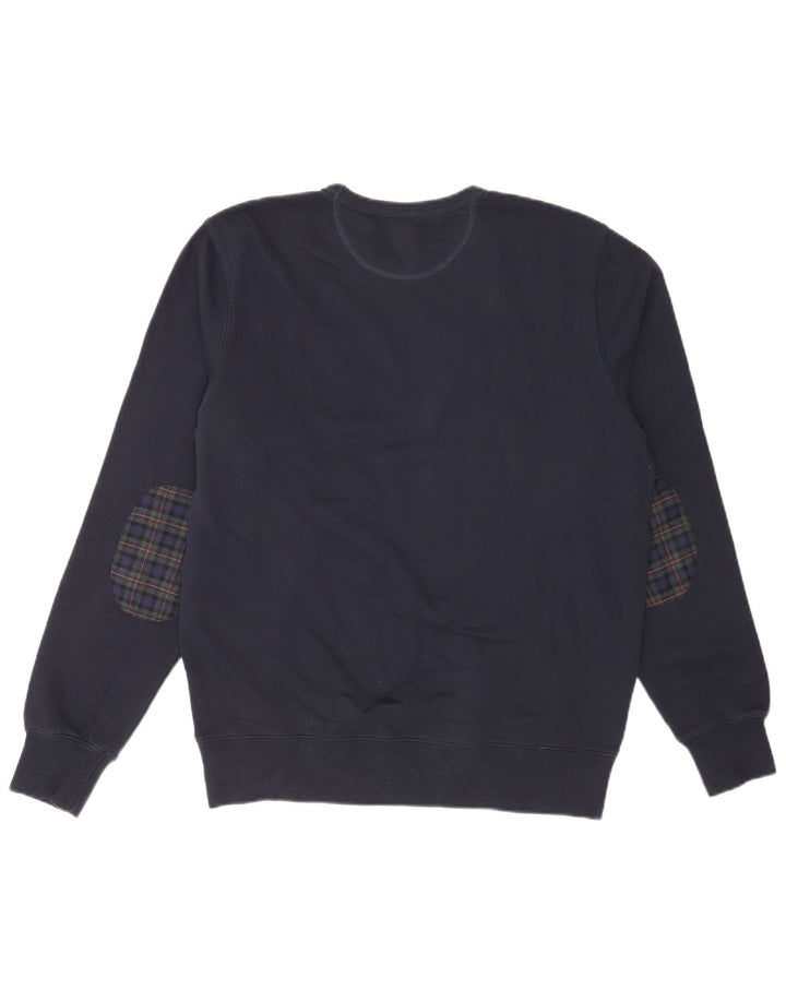 Felpa da uomo Sun68 Maglione grande in cotone a quadri blu navy