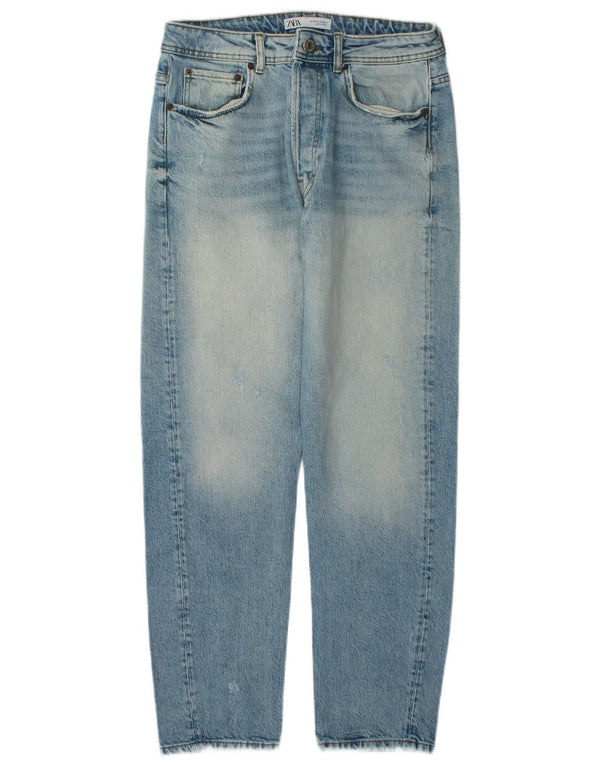 Jeans dritti invecchiati da uomo Zara EU 40 medio W31 L29 cotone blu