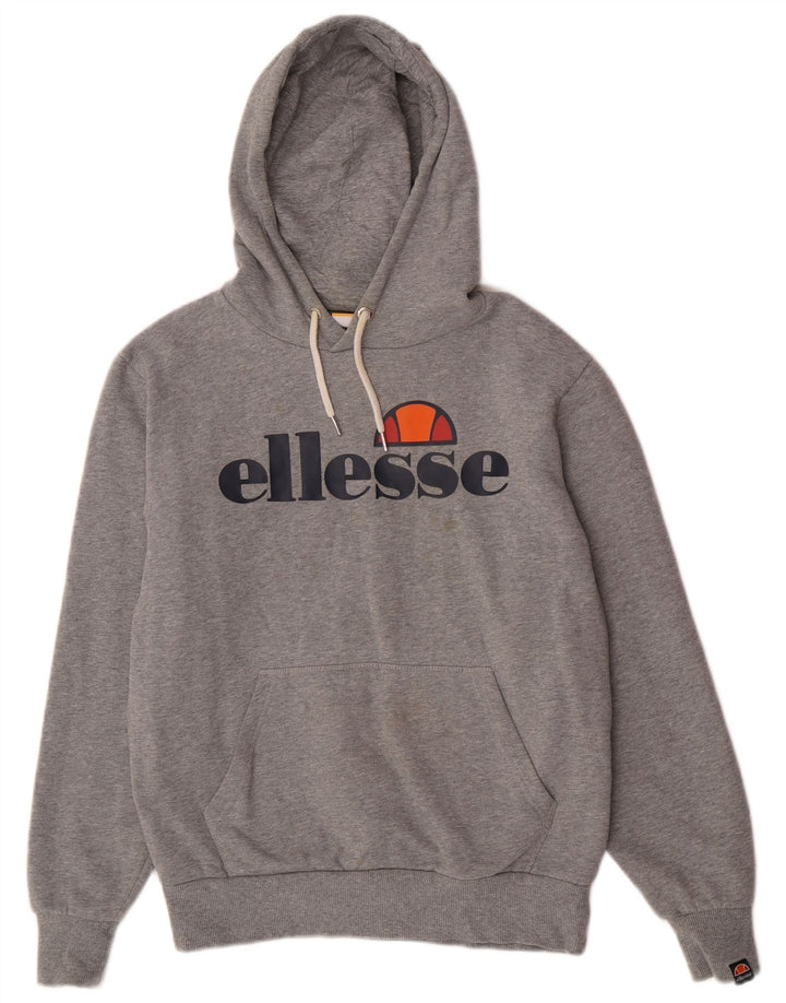 Maglione con cappuccio grafico da uomo Ellesse in cotone grigio medio