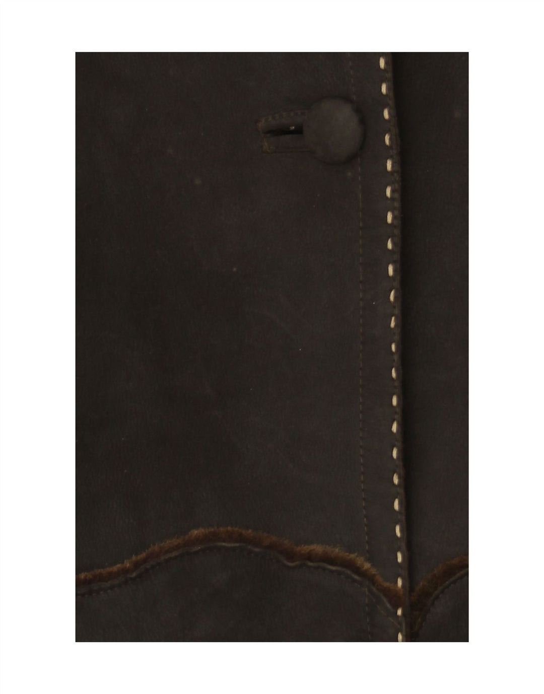 Soprabito in pelle scamosciata da donna VINTAGE UK 16 grande marrone