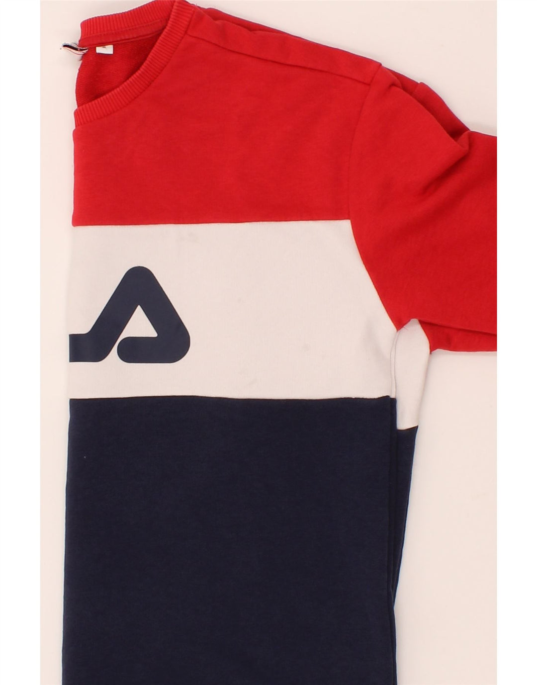 FILA Womens Oversized Graphic Sweatshirt Jumper UK 10 Small Multicoloured Vintage Fila and Second-Hand Fila from Messina Hembry 