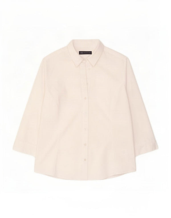 Camicia a maniche 3/4 da donna Marks & Spencer UK 12 cotone bianco medio