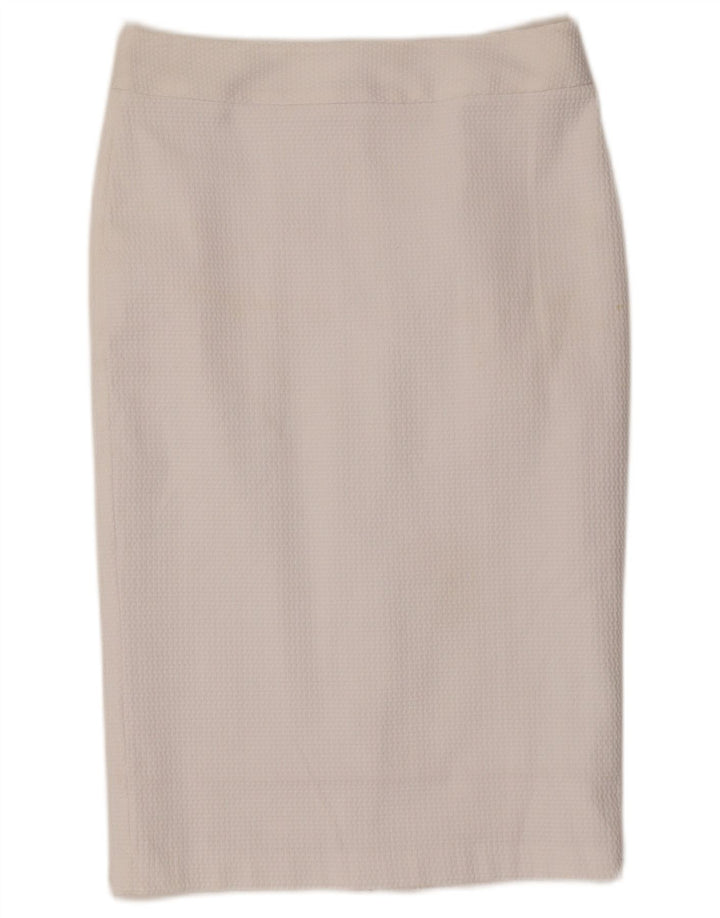 Gonna a tubino da donna Marks & Spencer UK 10 piccola W30 poliestere bianco