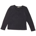 EDDIE BAUER Top da donna a maniche lunghe UK 14 medio cotone nero