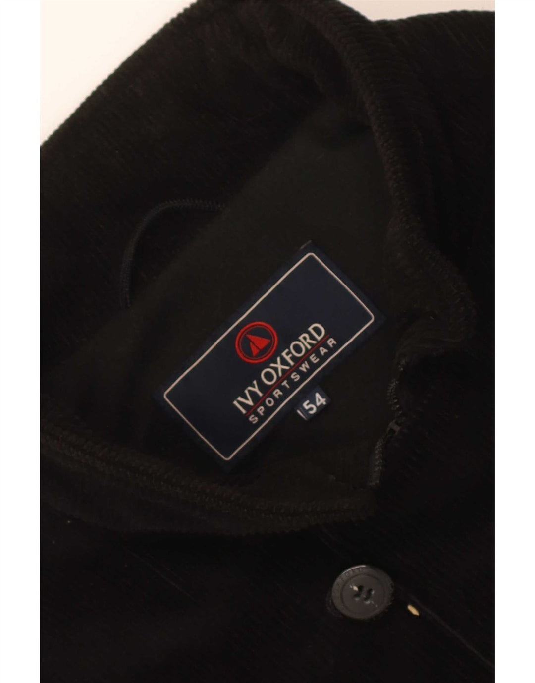 Giacca in velluto a coste vestibilità regolare da uomo Ivy Oxford EU 54 2XL Nera