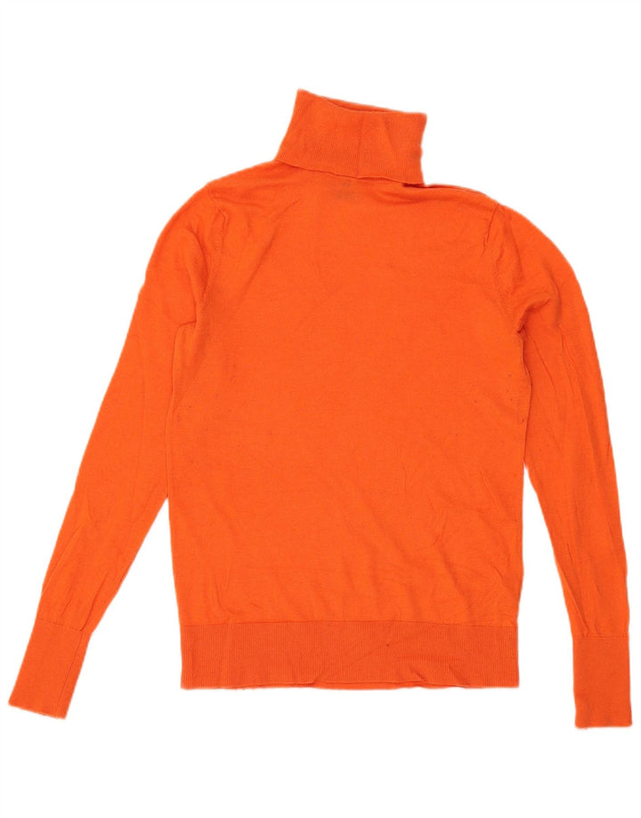 Maglione maglione da donna a collo alto Massimo Dutti UK 10 piccolo lana arancione