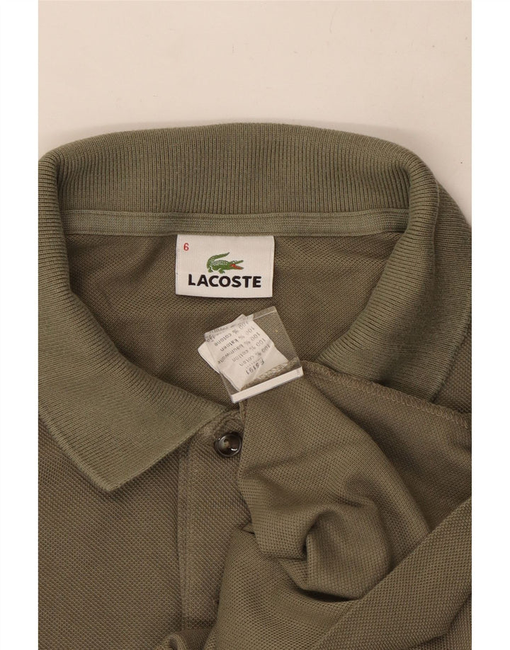 Polo da uomo Lacoste taglia 6 XL in cotone kaki
