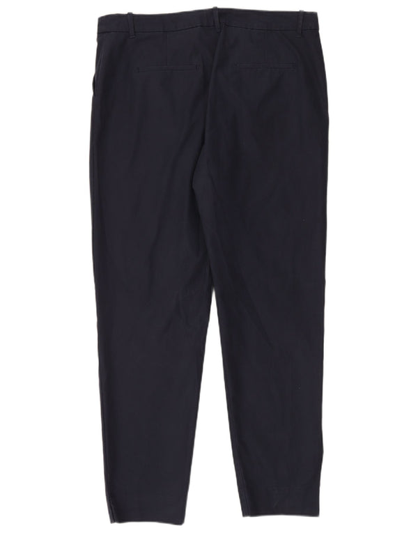 Pantaloni chino a vita alta da donna Marks & Spencer UK 16 Large W34 L28 Navy B