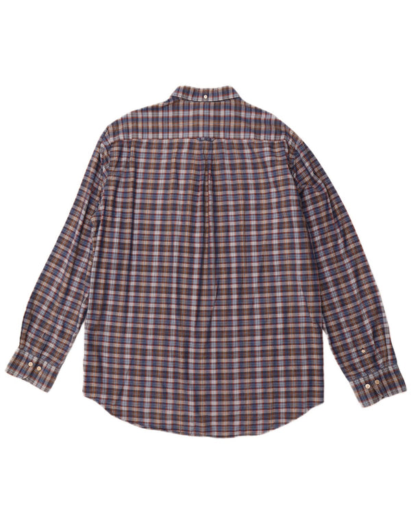 GANT Camicia da uomo vestibilità regolare taglia 43/44 17 1/2 XL Cotone a quadri blu navy