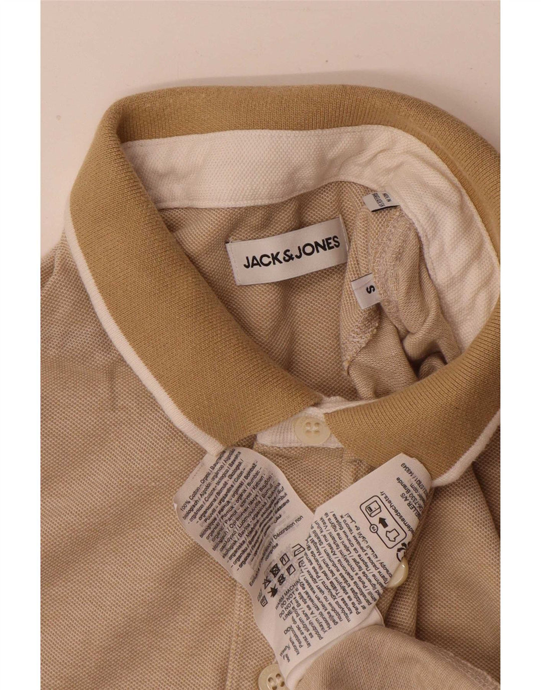 Polo da uomo Jack & Jones piccola in cotone beige