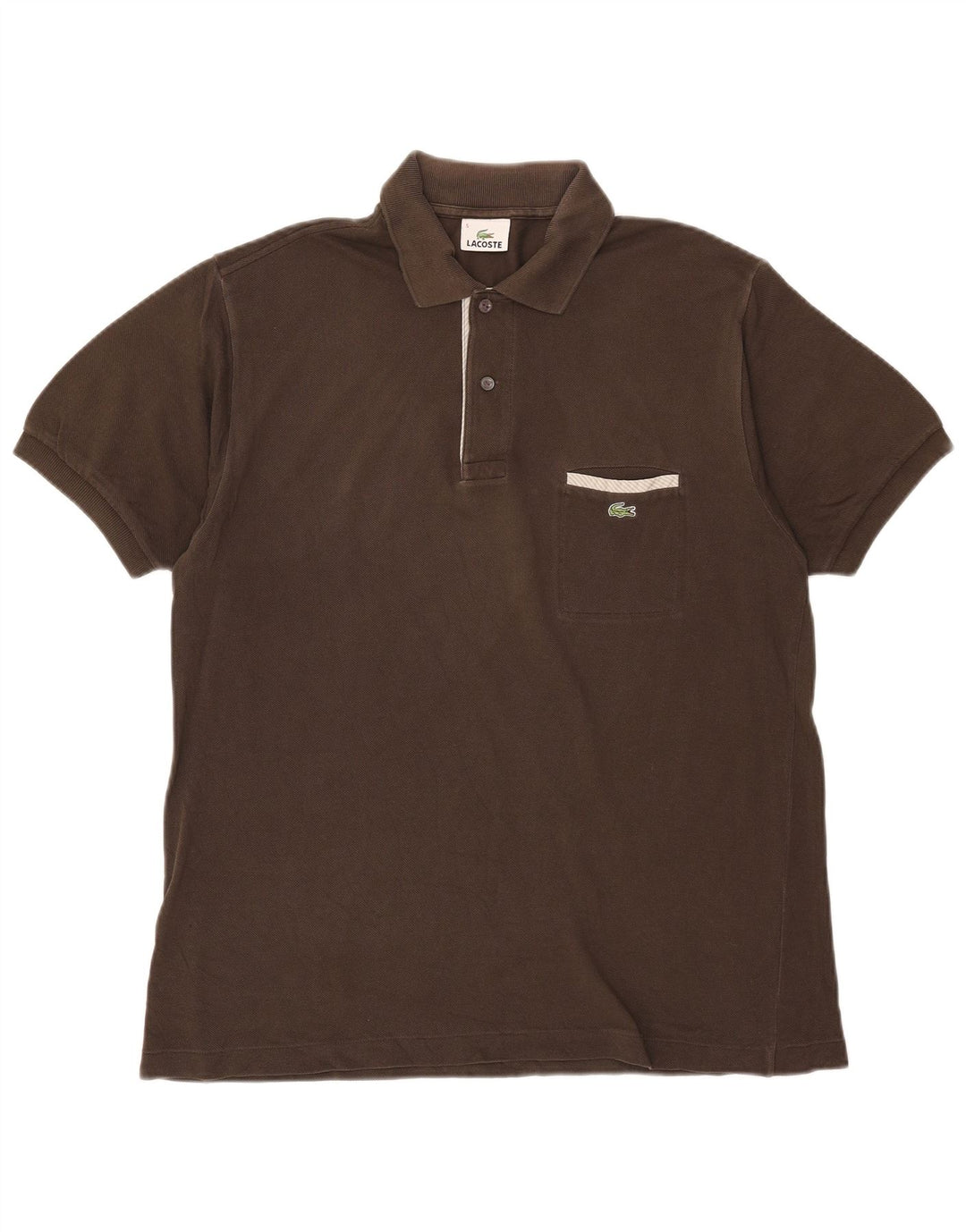 Polo da uomo Lacoste taglia 5 grande in cotone marrone