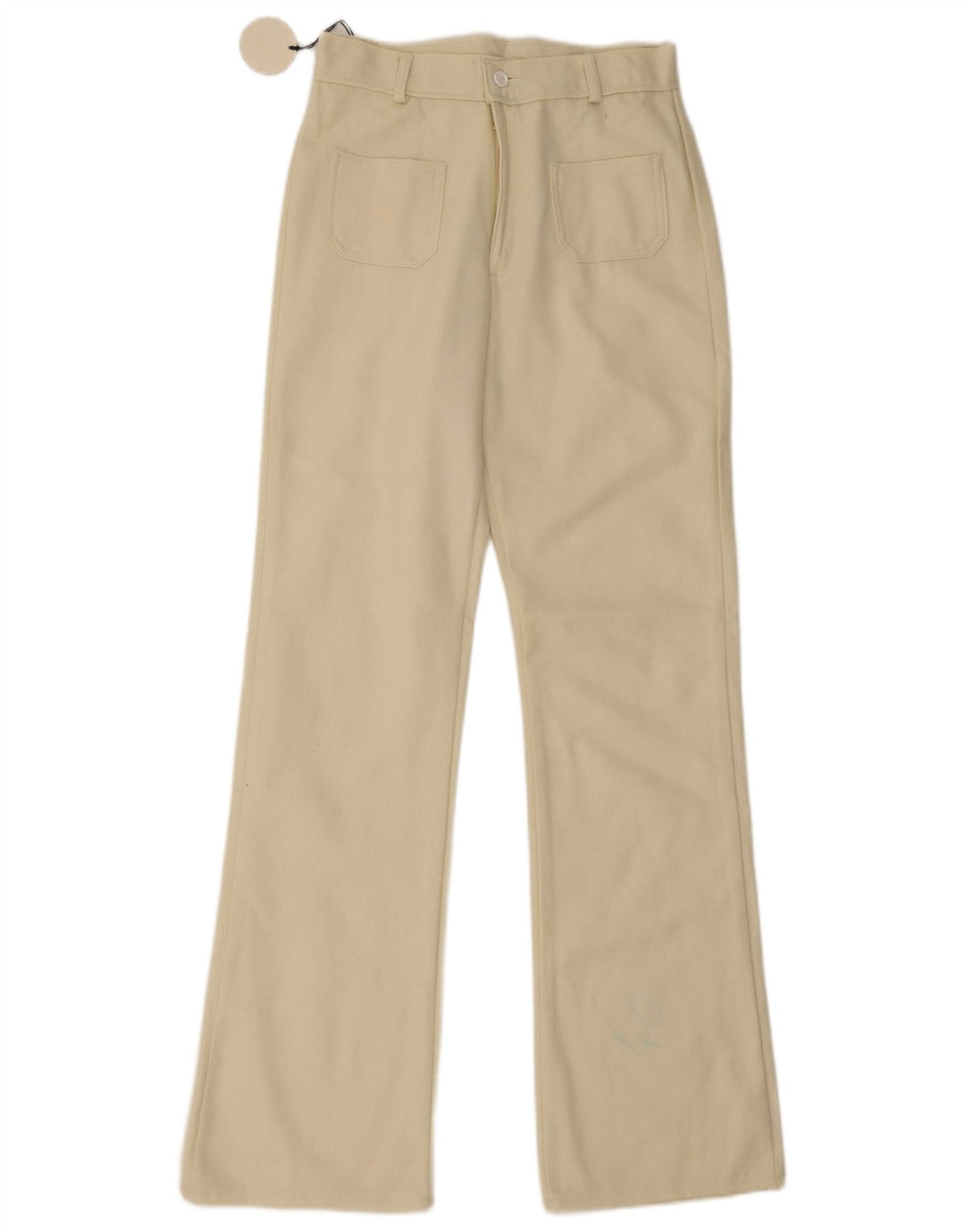 Pantaloni casual bootcut da donna vintage IT 40 piccoli W26 L32 Beige