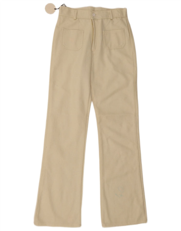 Pantaloni casual bootcut da donna vintage IT 40 piccoli W26 L32 Beige