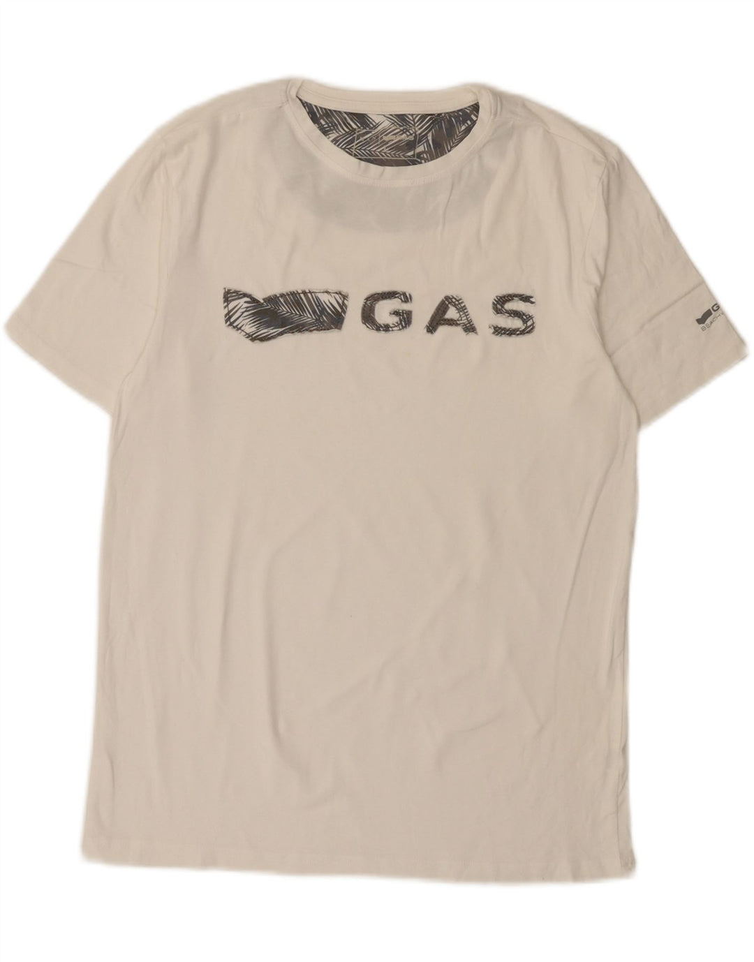 T-shirt grafica da uomo Gas Top grande in cotone bianco