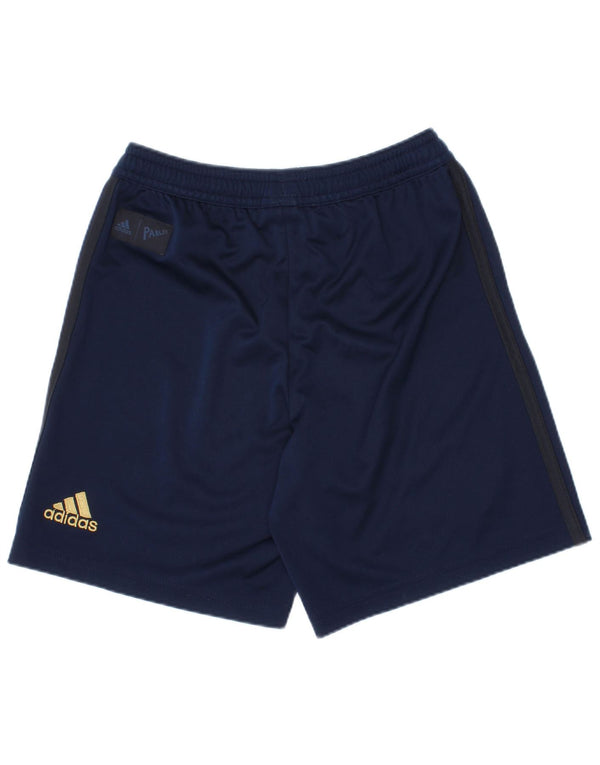 Pantaloncini sportivi Adidas da ragazzo del Manchester United 9-10 anni in poliestere blu navy