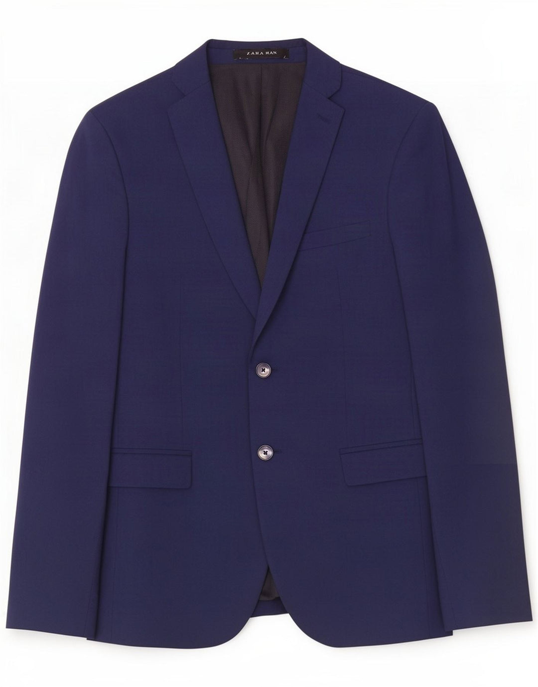 Zara Giacca blazer a 2 bottoni da uomo EU 48 Medio Blu Navy Poliestere